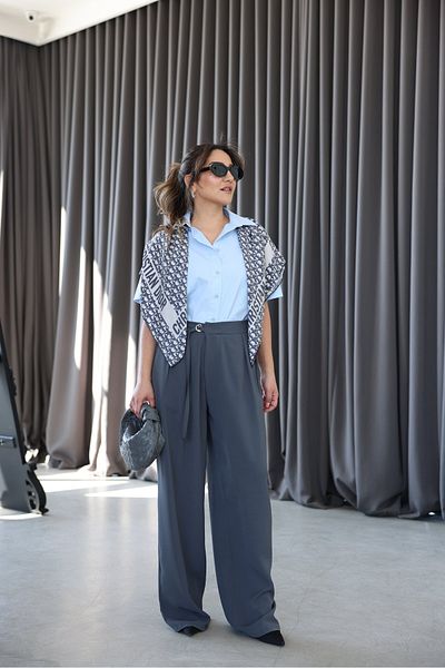 Özge Özgenç Double Pleated Palazzo Trousers with Tie Waist