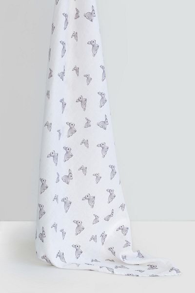 DEUX LAPINS 100% Cotton Muslin Baby Blanket - Iconique Lapin 70X70 cm