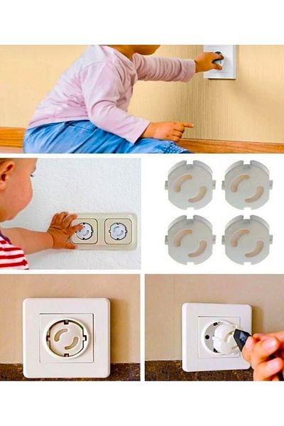 SESA MOBİLYA AKSESUARLARI Socket Cover 12 Pieces Socket Cover, Socket Protector, Socket Closer, Child Safety Kit, Safety