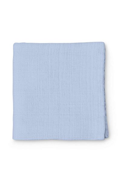 DEUX LAPINS 100% Cotton Muslin Baby Blanket - Endless Blue 100X100Cm
