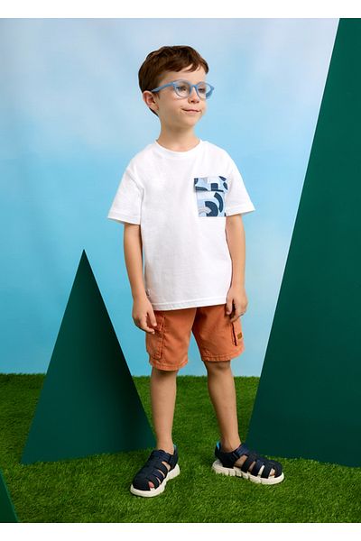 MAYORAL 04-10 Years Boy's Pocket T-Shirt - White