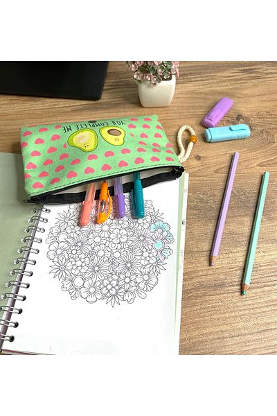 Gift Moda Portofel pentru stilou din pânză cu design avocado