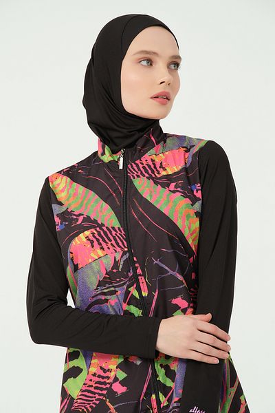 ALFASA Μαγιό Hijab με σχέδιο Island