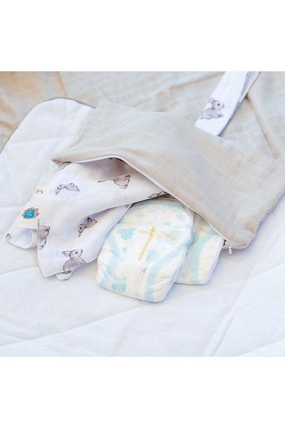 DEUX LAPINS 100% Cotton Practical Foldable Changing Mat with Bag - Bébé Lapin