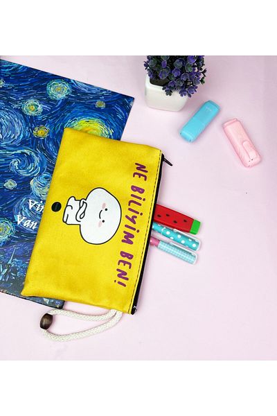 Gift Moda Ce știu, portofel cu suport pentru stilou din pânză
