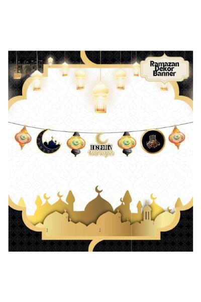 TATLI GÜNLER RAMAZAN DEKOR BANNER SİYAH LACİVERT RENK