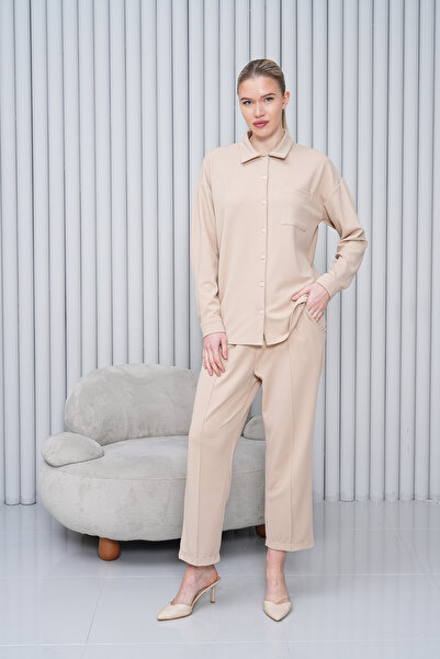 Miss Dünya Lissa Women's Long Sleeve Shirt Short Leg Bottom-Top Suit