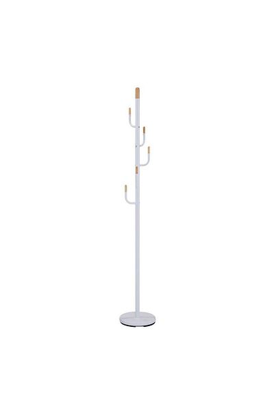 Danube Home Martis Coat Hanger Metal Clothing Rack with Modern Hooks L 28 W 28 X H 176 cm White