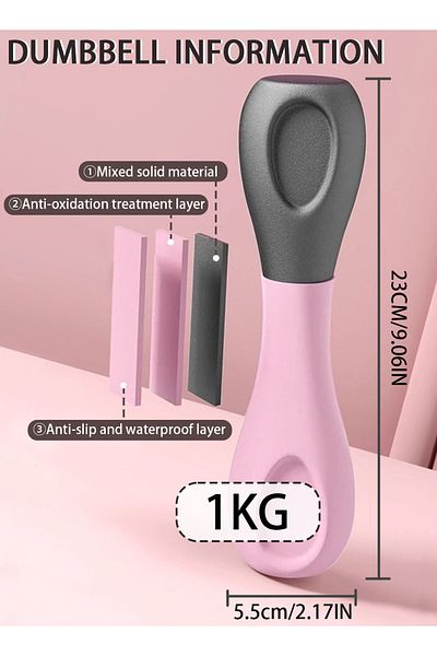 EqiEch Hand Grip Dumbbell 1kgx2 pcs, Suitable for Women, Body Shaping Set