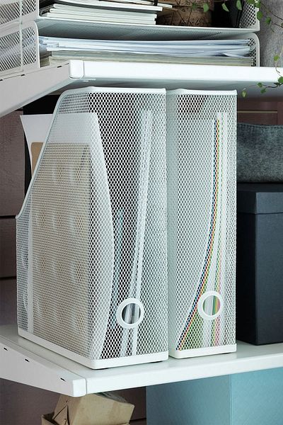 Binbirreyon Metal File Magazine Magazine File 2-Piece White File Holder Df042