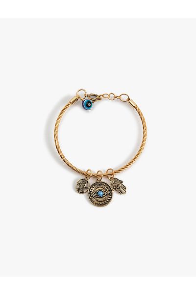 Koton Evil Eye Beaded Bracelet with Charm Detail