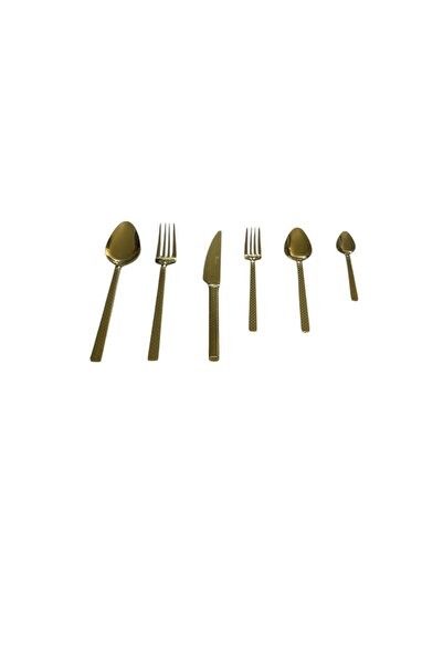 ÖZLİFE Özlife Hüma 36 Parça Titanyum Gold Lazer Sofra Takımı 348 DAMA