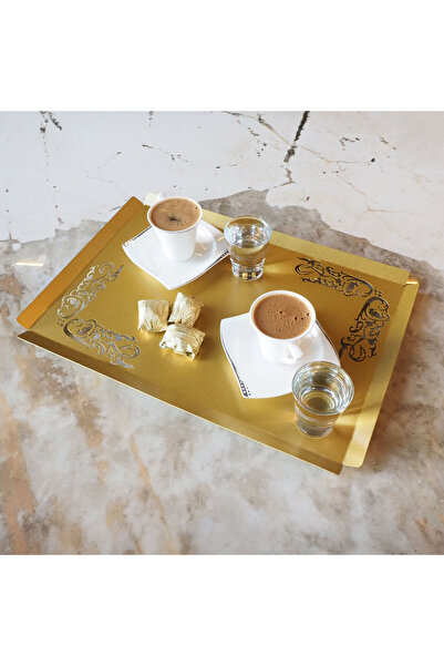 Wall Art İstanbul İslami Motifli Metal Servis Tepsisi - Ev Dekorasyonu - WAMH189