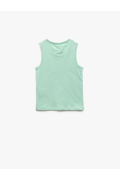 Koton Cotton Crew Neck Basic Undershirt with Applique Detail