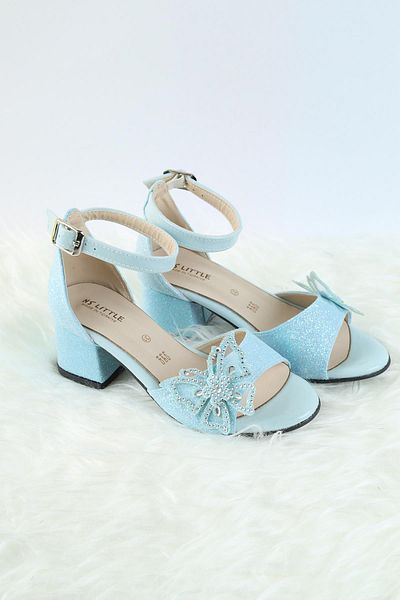 Moda Lime Girl's Evening Dress Butterfly Bow Open Front Wedding Special Occasion Thick Low Heeled Shoes