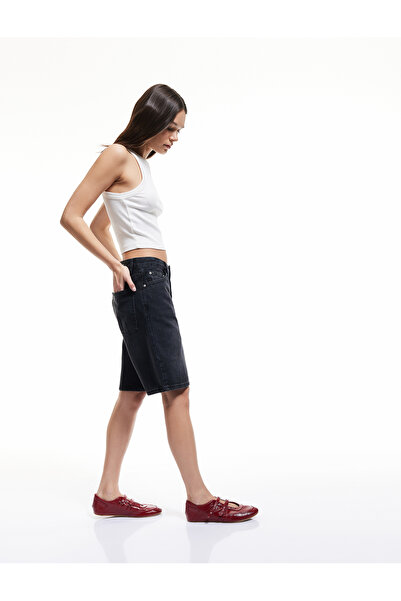 Koton Kadın Kot&Kanvas Şort 5SAL40007MD SİYAH