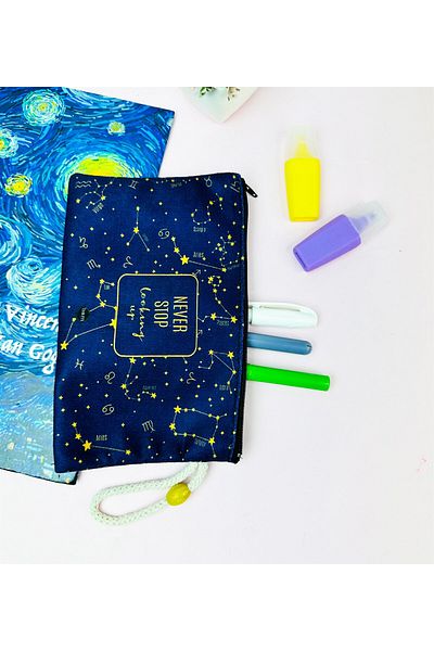 Gift Moda Cloth Pen Holder Wallet with Star Map Design