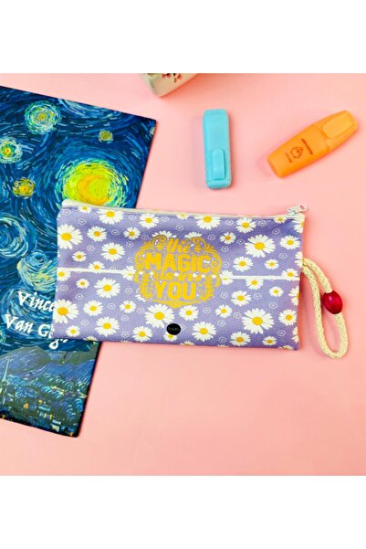 Gift Moda محفظة حامل قلم من القماش بتصميم ديزي أرجواني