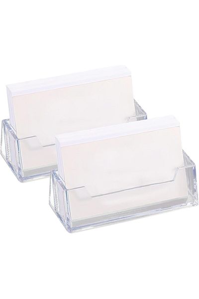 COOYA 2 pcs Clear Acrylic Business Card Holders, Desktop Card Display Stand