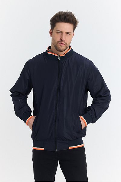 STONCS Men's Navy Blue Double-Sided Seasonal Coat