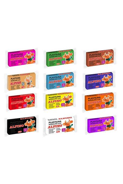 Alpıno Modelling Clay 50 Gr 12 Colors 24 Pack Non-Drying Play Dough