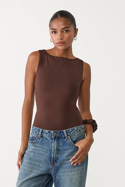 Stradivarius Basic boat neck bodysuit