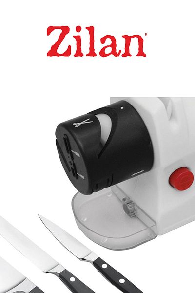 Zilan Knife Sharpener Zln2175 White, 15w, Ultra Compact, 2 Levels, Sharpening and Polishing