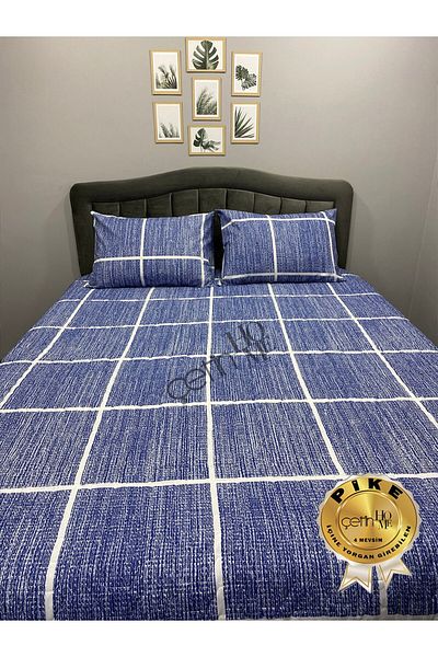 Çetinhome Set dublu Kaptone Pique 4 anotimpuri Roșu Albastru