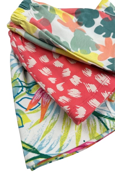 MK Mukko Kids Girls' Cotton 6-Piece Boxer Briefs Set Colorful and Patterned Underwear