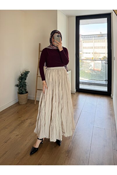 She Olive Φούστα Kraş με ελαστική μέση