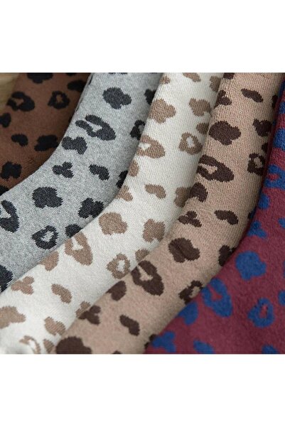 HANKARAYEL Зимни памучни хавлиени чорапи с леопардов принт 5 чифта