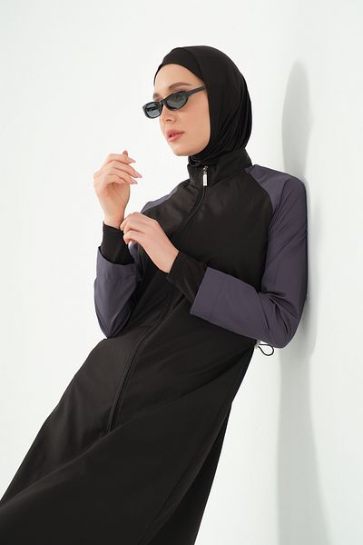 ALFASA Sports Raglan Sleeve Long Hijab Swimsuit