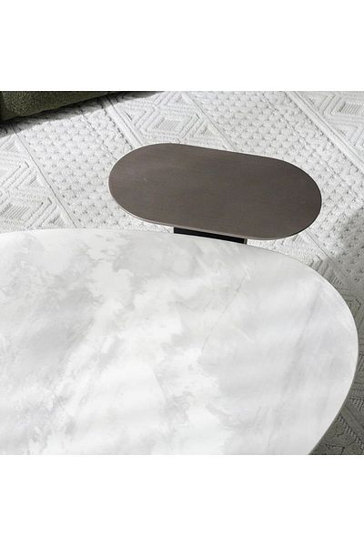 Danube Home Escro Coffee Table + End Table Set  L140xW83.7xH38.5cm - Marble
