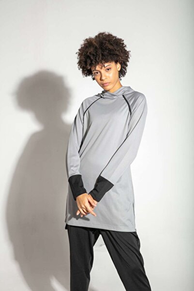 FD SPORTS Gray Quick Dry Hooded Zippered Sweatpants