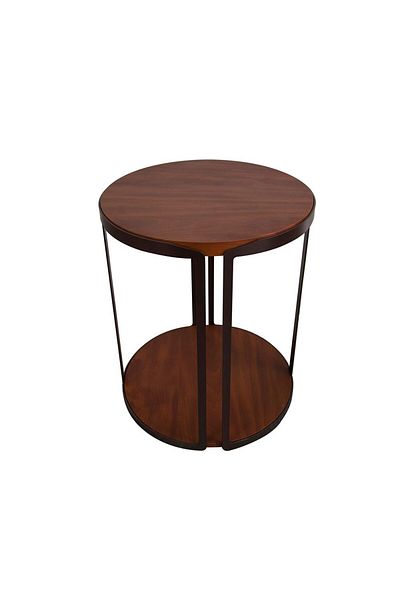 Danube Home Venveto Round End Table  L50xW50xH60cm - Walnut
