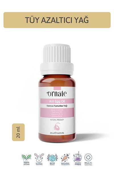 ORNATE Ant Egg Treatment Oil 20 ml Vegan Formic Acid Aloe Vera Dry and Sensitive Skin
