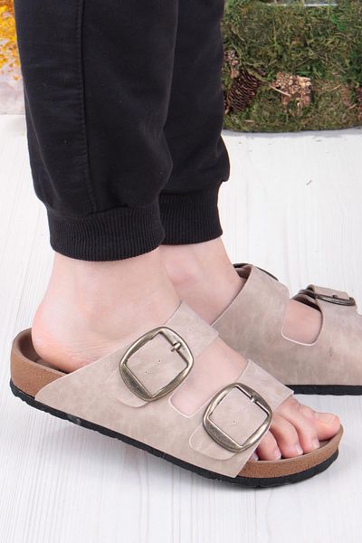 Pierre Cardin 7551 Anatomical Comfortable Original Product Double Buckle Women's Slippers
