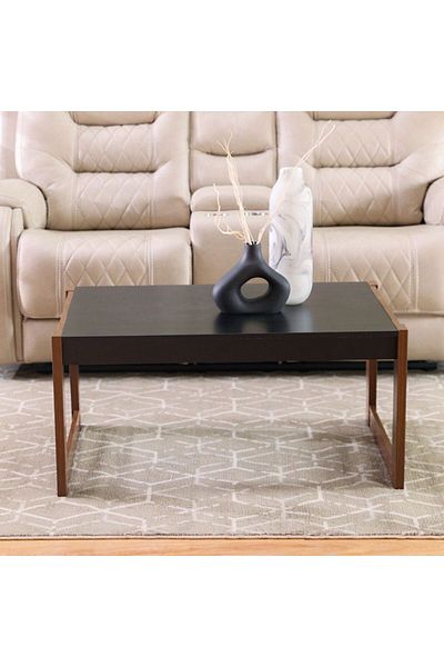 Danube Home Tarsus Coffee Table  L95xW60xH45cm - Black / Walnut