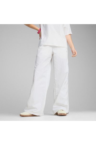 Puma Dare to Relaxed Woven Zippered Women's White Sweatpants