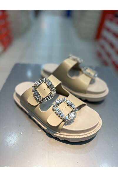 Hacıoğlu Ayakkabı Παπούτσια Γυναικείες παντόφλες με πέτρινη αγκράφα