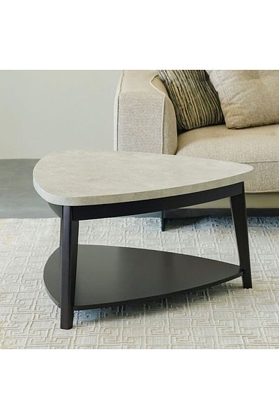 Danube Home Somer Coffee Table  L83xW80xH45cm - Grey/Walnut