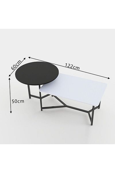 Danube Home Davide Coffee Table  L60xW125xH50cm - White/Black
