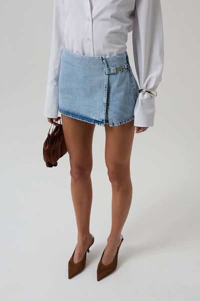 lovebox Fusta mini blugi de damă din denim cu detaliu curea de sezon nou 52202076