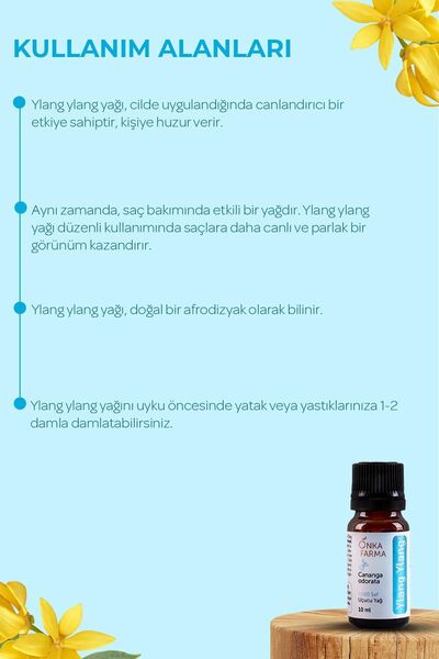 OnkaFarma Onka Farma Ylang Ylang Yağı - %100 Saf Ylang Ylang Uçucu Yağı - 10 ml