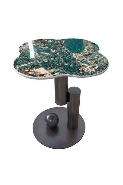 Danube Home Roslin Side Table  L50xW50xH53cm - Green/Antique Bronze