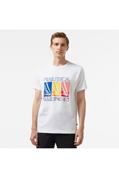 Nautica Erkek Beyaz T-Shirt