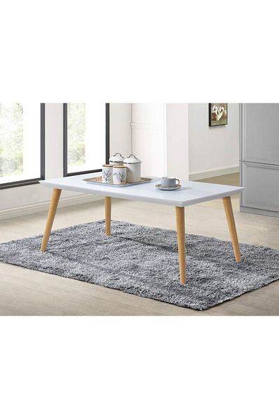 Danube Home طاولة قهوة صني L110xW60xH45 سم - أبيض/بلوط