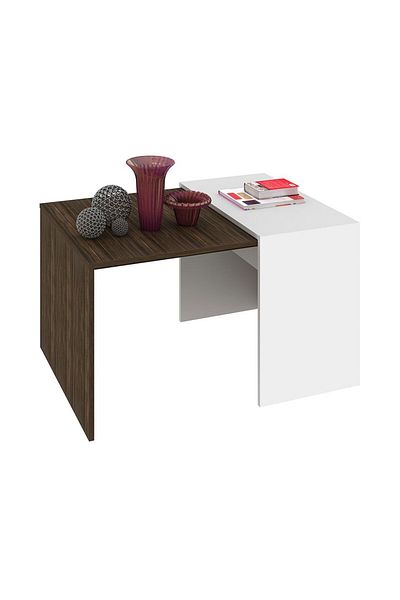 Danube Home Theo Coffee Table  L90xW63.2xH52.5cm - Walnut/White