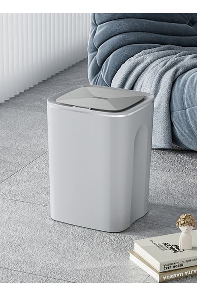sharpdo 16L Smart Trash Can for Home Office and Bathroom, with Automatic Sensor Flip-Up Lid