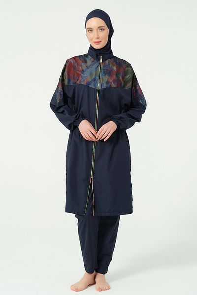 ALFASA Διχτυωτό Λεπτομερές Oversize Μακρύ Μαγιό Hijab